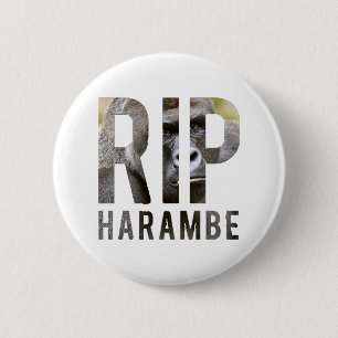 Bóton Redondo 5.08cm Crachá de R.I.P Harambe
