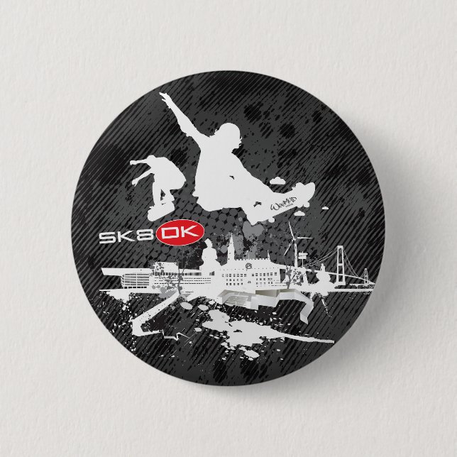 Bóton Redondo 5.08cm Crachá de SK8DK (Frente)