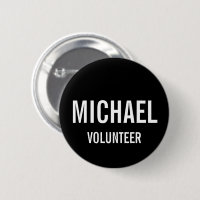 Crachá de Voluntário Negro com Nome Personalizado