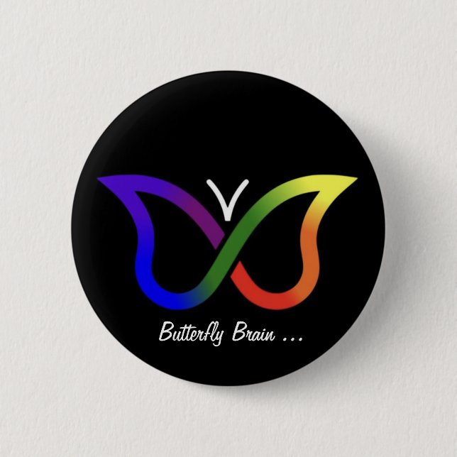 Bóton Redondo 5.08cm CRACHÁ do botão de neurodiversidade do cérebro da  (Frente)