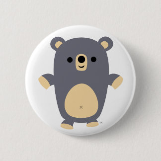 Bóton Redondo 5.08cm Crachá do botão do Urso de Animação Azul Grande