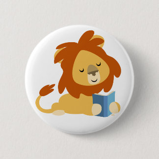 Bóton Redondo 5.08cm Crachá do Botão Lion do Cartoon de Leitura em Bran