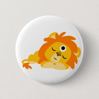 Bóton Redondo 5.08cm Crachá do botão Lion do Cartoon Watchful