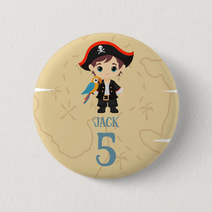 Bóton Redondo 5.08cm Crachá do botão Pirate Birthday