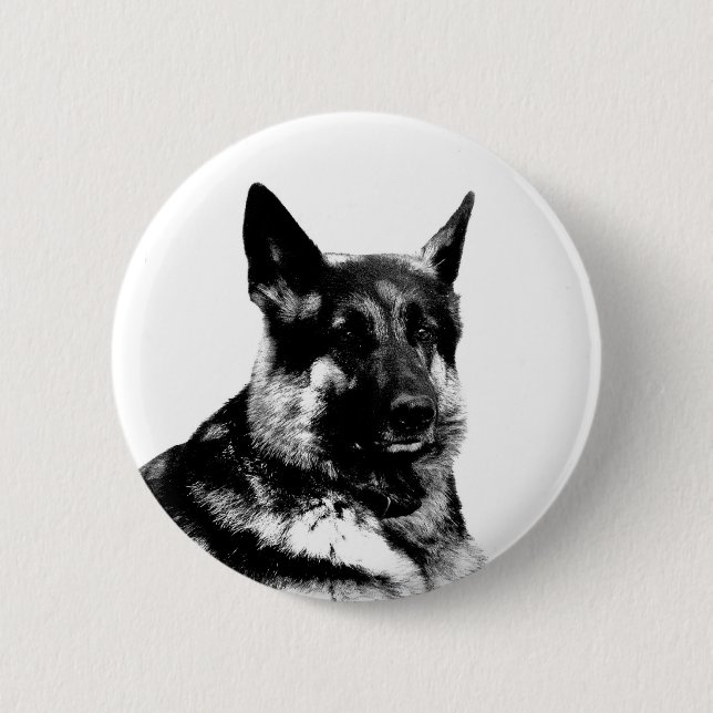 Bóton Redondo 5.08cm Crachá do german shepherd (Frente)