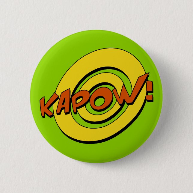 Bóton Redondo 5.08cm Crachá do Kapow Comic Book (Frente)