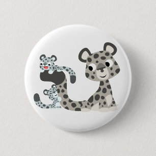 Bóton Redondo 5.08cm Crachá do leopardo de neve dos desenhos animados