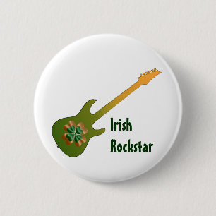 Bóton Redondo 5.08cm Crachá irlandês da estrela do rock