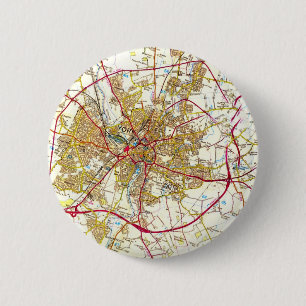 Bóton Redondo 5.08cm Crachá velho do botão do mapa da cidade de York