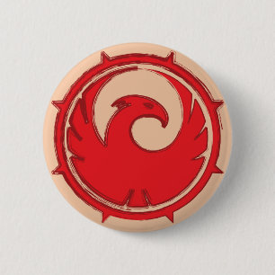 Bóton Redondo 5.08cm Crachá vermelho do emblema do pássaro de phoenix