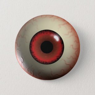 Bóton Redondo 5.08cm Crachá vermelho do globo ocular do zombi