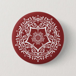 Bóton Redondo 5.08cm Cranberry Mandala