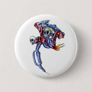 Bóton Redondo 5.08cm crânio da máquina do tatuagem