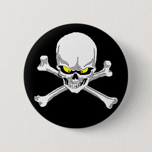 Bóton Redondo 5.08cm Crânio e botão dos crossbones