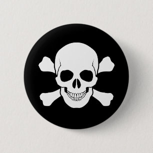BÓTON REDONDO 5.08CM CRÂNIO E PIN DOS CROSSBONES