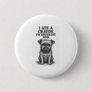 Bóton Redondo 5.08cm Crayon Chaos � Engraçado Bruxelas Griffon Des