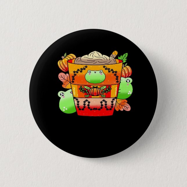 Bóton Redondo 5.08cm Creamy Pumpkin Spice Latte Season (Frente)