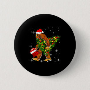 Bóton Redondo 5.08cm Crente do Pé-Grande Carregando Árvore de Natal Sas