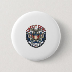 Bóton Redondo 5.08cm Crest da Liberdade Patriótico Brasão Patriótico de