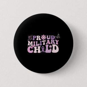 Bóton Redondo 5.08cm Criança Militar Orgulhosa Roxo Para Crianças Milit