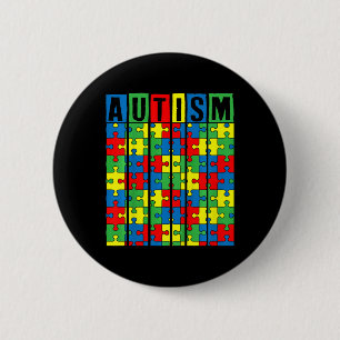 Bóton Redondo 5.08cm Crianças Autismo Sensibilização Peça Quebra-cabeça