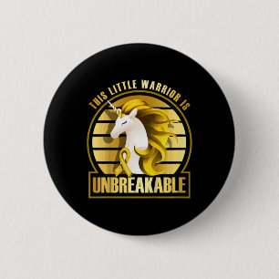 Bóton Redondo 5.08cm Crianças Cancer de infância Unicorn Ouro do guerre