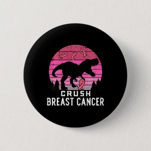 Bóton Redondo 5.08cm Crianças Esmagam Cancer Rosa Trex Dino Consciência