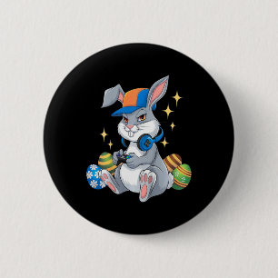 Bóton Redondo 5.08cm Crianças Feliz Dia de Páscoa Vídeo Game Bunny Ovos