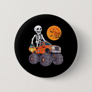 Bóton Redondo 5.08cm Crianças Halloween Skeleton Monster Truck Engraçad