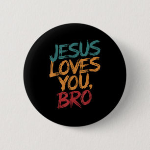 Bóton Redondo 5.08cm Crianças Jesus Ama Você Irmão Camiseta Divertida C