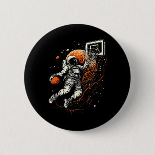 Bóton Redondo 5.08cm Crianças: Legal basquete espacial com astronauta
