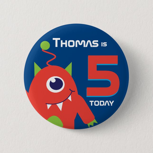 Bóton Redondo 5.08cm Crianças Nome da alienígena botão idade crachá (Frente)