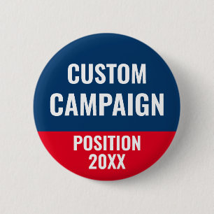 Bóton Redondo 5.08cm Crie seu botão de campanha Design de eleição