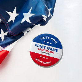 Bóton Redondo 5.08cm Crie seu próprio botão de campanha de eleição pers