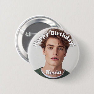 Bóton Redondo 5.08cm Crie seu próprio nome de aniversário personalizado
