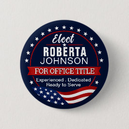 Bóton Redondo 5.08cm Crie um Botão Político de Eleição Personalizado