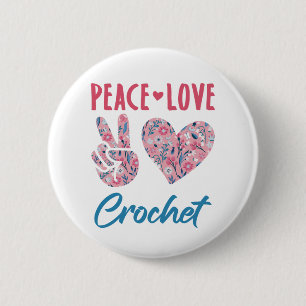 Bóton Redondo 5.08cm Crochet de Paz