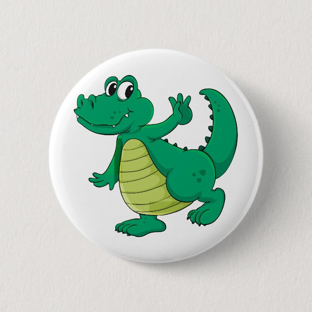 Bóton Redondo 5.08cm Crocodilo dos desenhos animados (Frente)