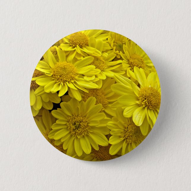 Bóton Redondo 5.08cm Crolisântemos Amarelo sunshine (Frente)
