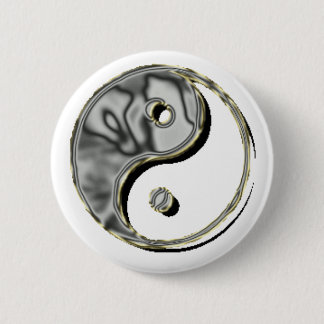 Bóton Redondo 5.08cm Cromo de Yin Yang