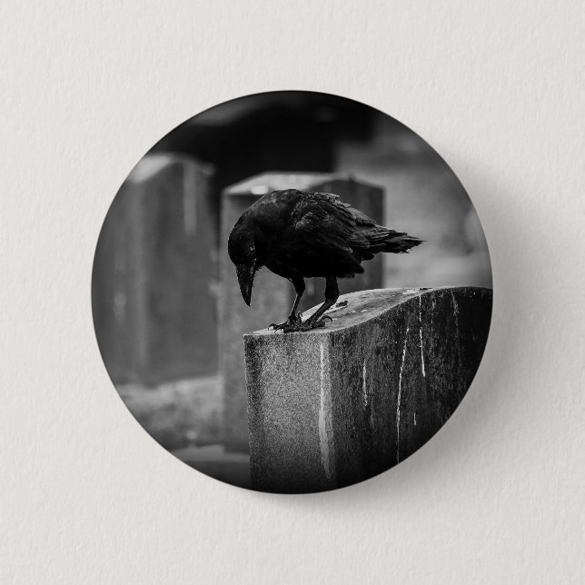 Bóton Redondo 5.08cm Crow do Cemitério de Queda (Frente)