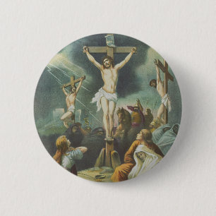 Bóton Redondo 5.08cm Crucificação de Jesus Cristo