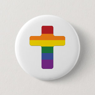 Bóton Redondo 5.08cm Cruz de Sinalizador do Orgulho do Arco-Íris