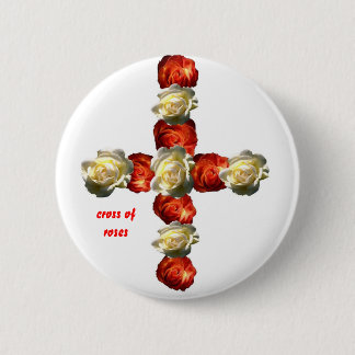 Bóton Redondo 5.08cm cruz do botão dos rosas