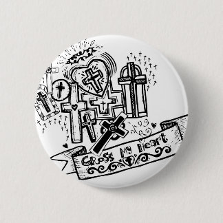 Bóton Redondo 5.08cm Cruze meu coração! O Flair. do botão