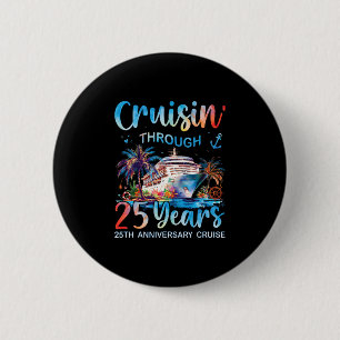 Bóton Redondo 5.08cm Cruzeiro de Aniversário de 25 Anos Cruisin Através