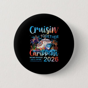 Bóton Redondo 5.08cm Cruzeiro no Caribe 2026 Férias em Família Cruisin’