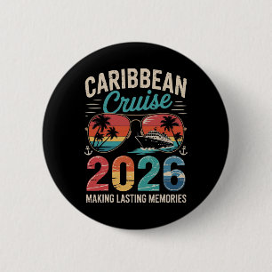 Bóton Redondo 5.08cm Cruzeiro no Caribe 2026 Viagem de Férias Correspon