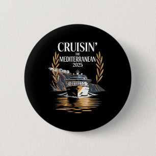 Bóton Redondo 5.08cm Cruzeiro pelo Mediterrâneo 2025 Viagens de Cruzeir