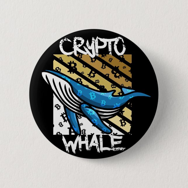 Bóton Redondo 5.08cm Crypto Btc Whale - Moeda cripto (Frente)